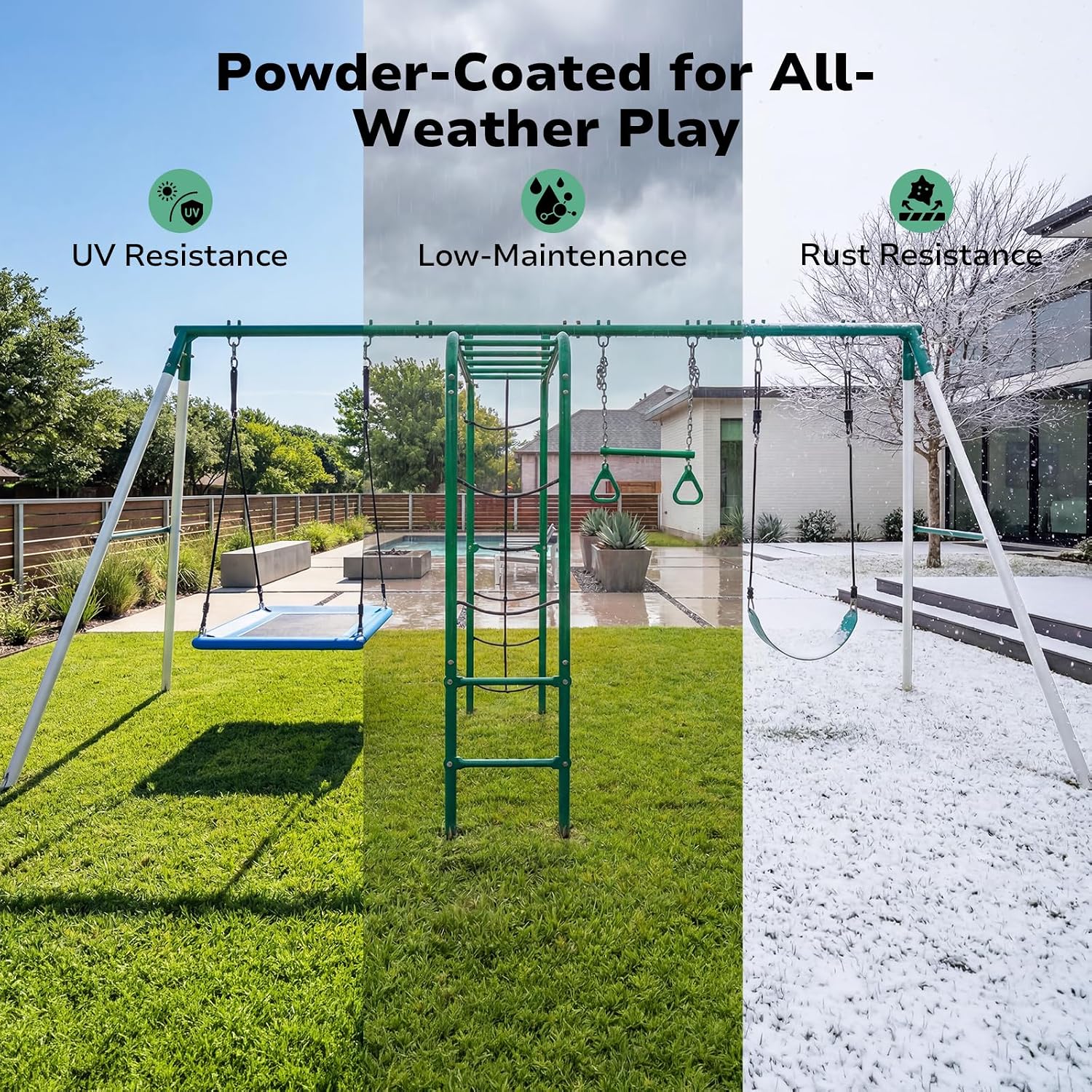 Kids Outdoor Monkey Bars - Backyard Swing Set with Monkey Bars