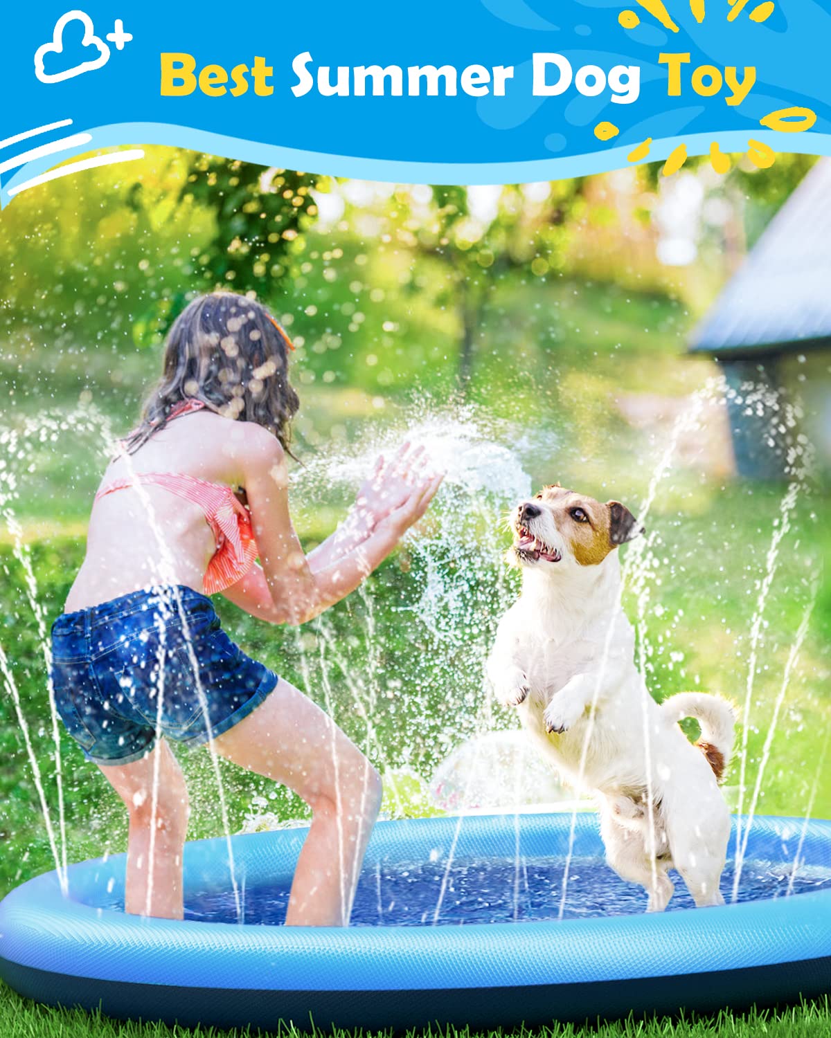 Dog Splash Pad Thick Sprinkler - Kids Outdoor Clubhouse recension och pris