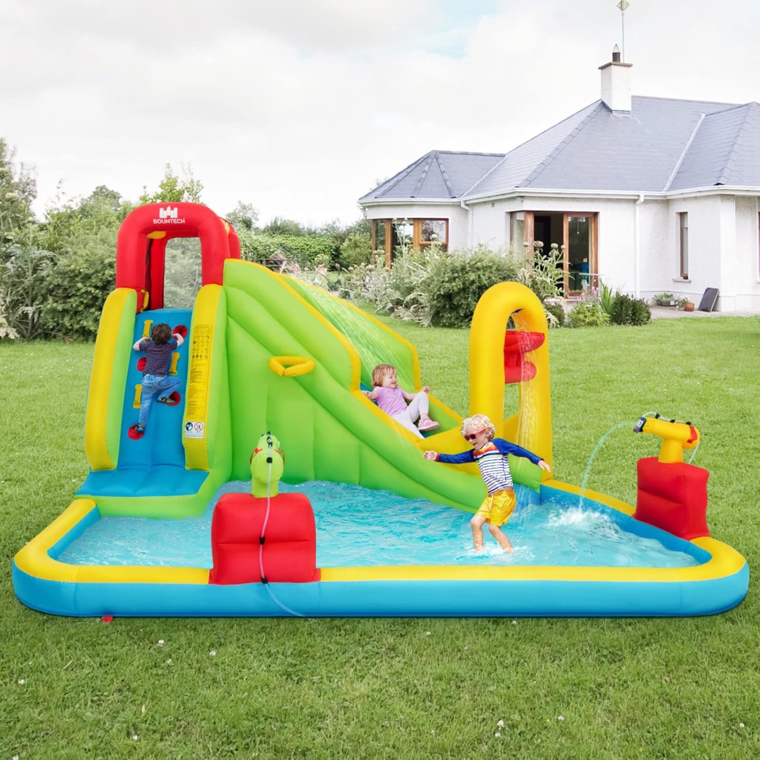 Mega Inflatable Water Park Bou - Kids Outdoor Climbing Wall recension och pris