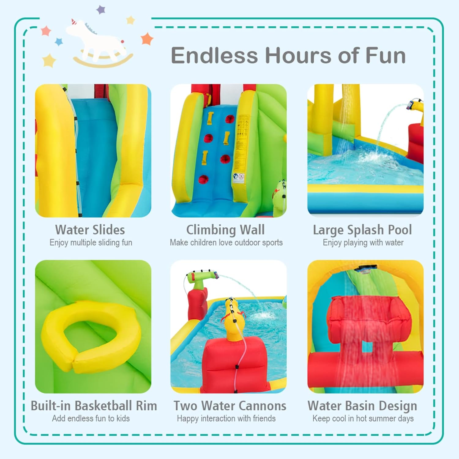 Mega Inflatable Water Park Bou - Kids Outdoor Climbing Wall recension och pris