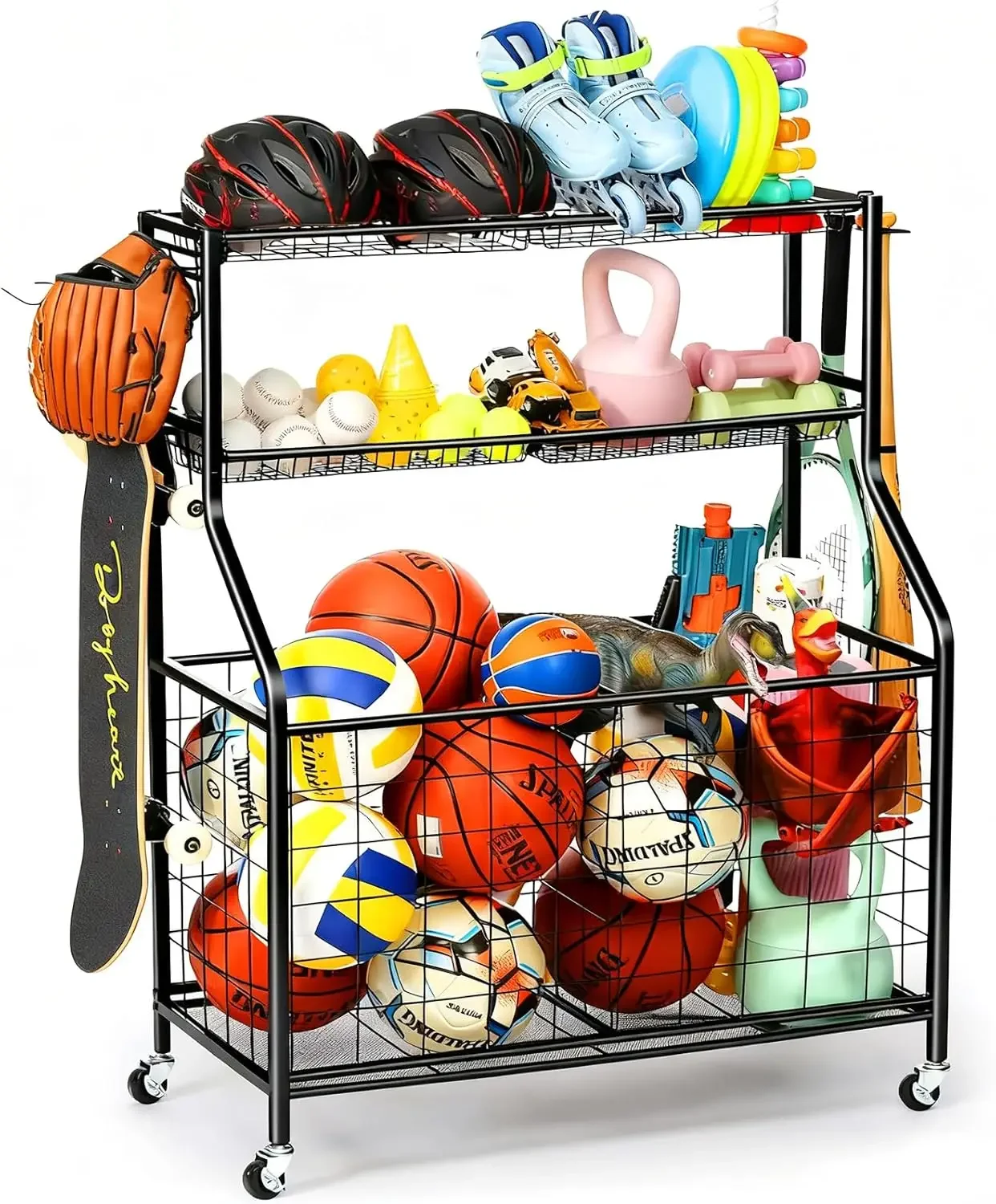 Steel Basketball Rack Organize - Kids Outdoor Gym recension och pris